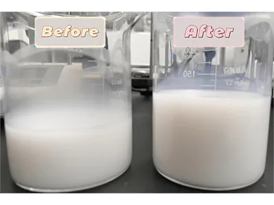 Dispersión de solución de PVDF (fluoruro de polivinilideno) mediante homogeneizador de alta presión